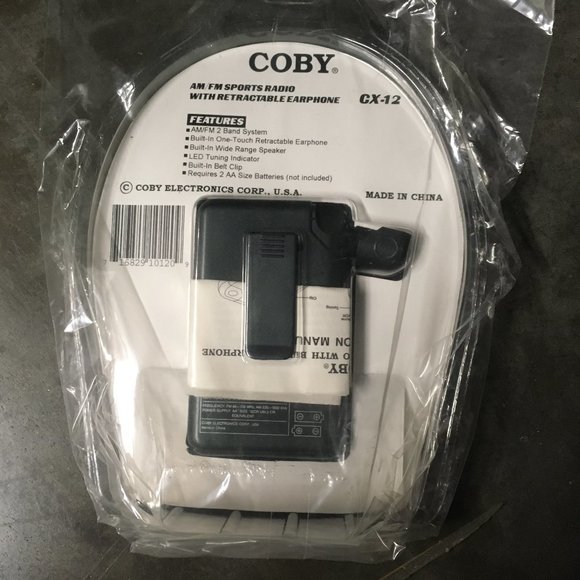 NEW COBY CX-12 ALL WEATHER PORTABLE AM/FM RADIO INCLUDES HEADSET EARPHONE - Picture 2 of 2
